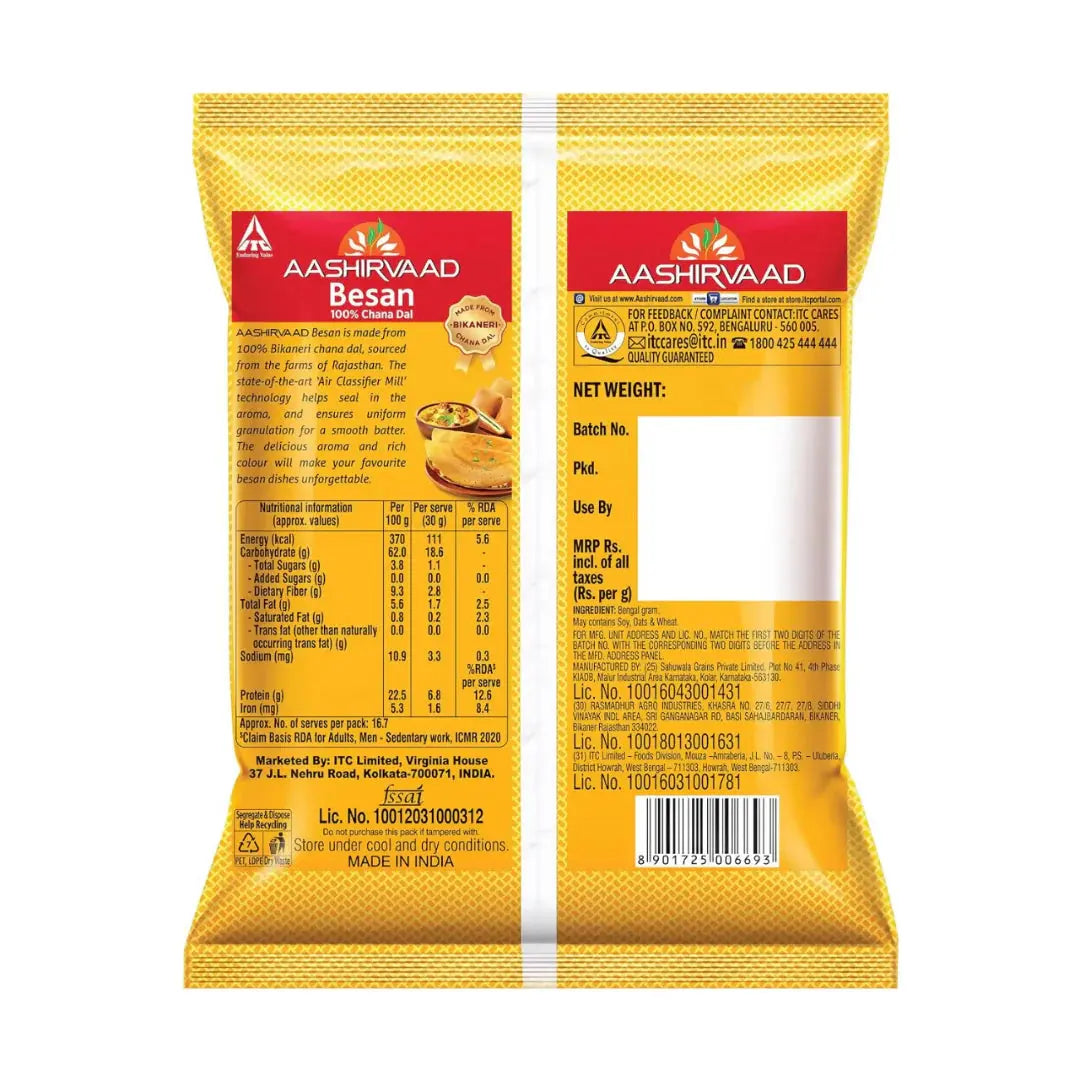 Aashirvaad Chana Dal Besan Flour -500 gm - Mytrendzcart