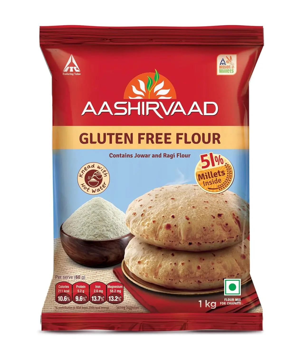 Aashirvaad Nature's Super Foods Gluten Free Flour -2.2 lbs - 1 kg - Mytrendzcart