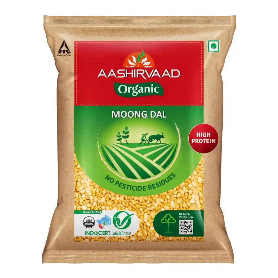 Aashirvaad Organic Moong Dal -500 gm - Mytrendzcart