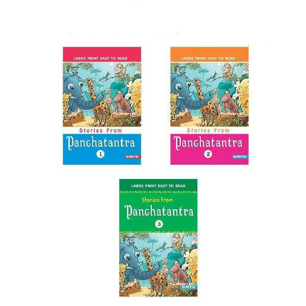 Large Print Easy to Read Panchtantra Stories Books Set of 3| Children Stories Books Ages 4-8 Year - Mytrendzcart