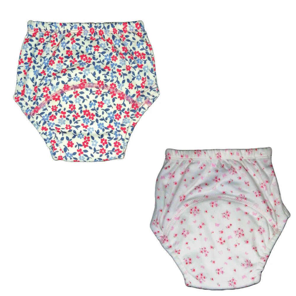 Kindermum Cotton Padded Pull Up Training Pants/Padded Underwear For Kids Flower Shower-Set of 2 pcs -Small (7-9 Kgs) - set of 2 Mytrendzcart