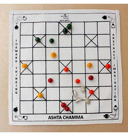 Ancient Living Chauka Bara Four-Player Game / Ashta Chamma Mytrendzcart