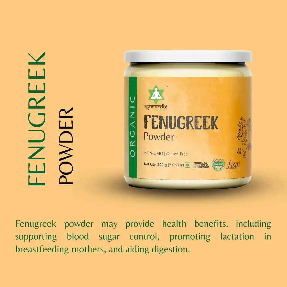 Ayurvedix Organic Fenugreek Seed Powder -200 gm - Mytrendzcart