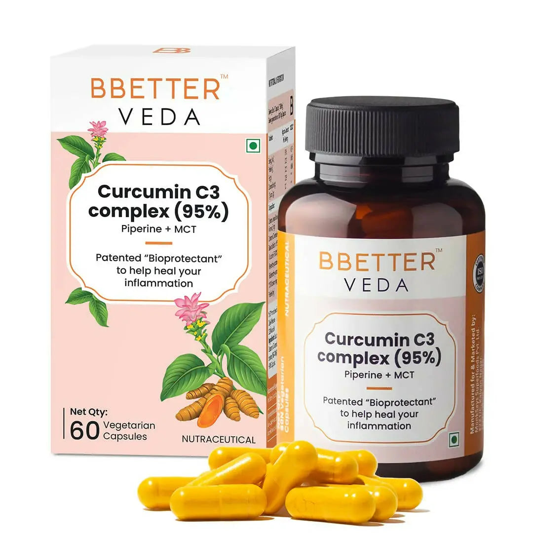 BBETTER Veda Curcumin C3 Complex (95%) Capsules with Piperine & MCT - Mytrendzcart