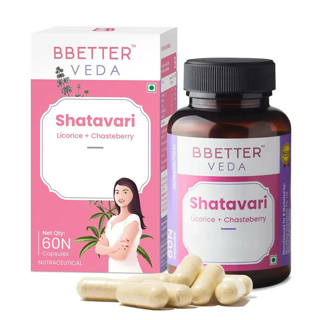 BBETTER Veda Shatavari Capsules with Licorice and Chasteberry - Mytrendzcart