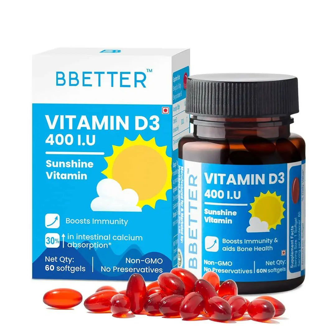 BBETTER Vitamin D3 400 IU Capsules - Mytrendzcart