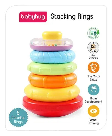 Babyhug Stacking Rings with Beads - 5 Rings - Mytrendzcart