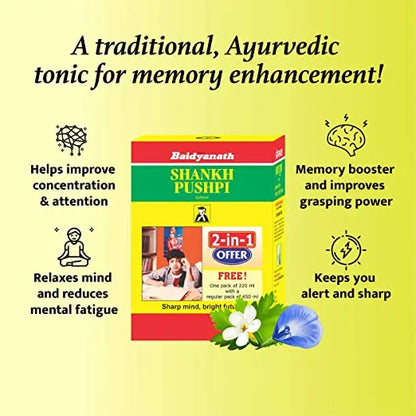 Baidyanath Shankhapushpi Sharbat - 450 ml -450 ml (200 ml Free) - Mytrendzcart