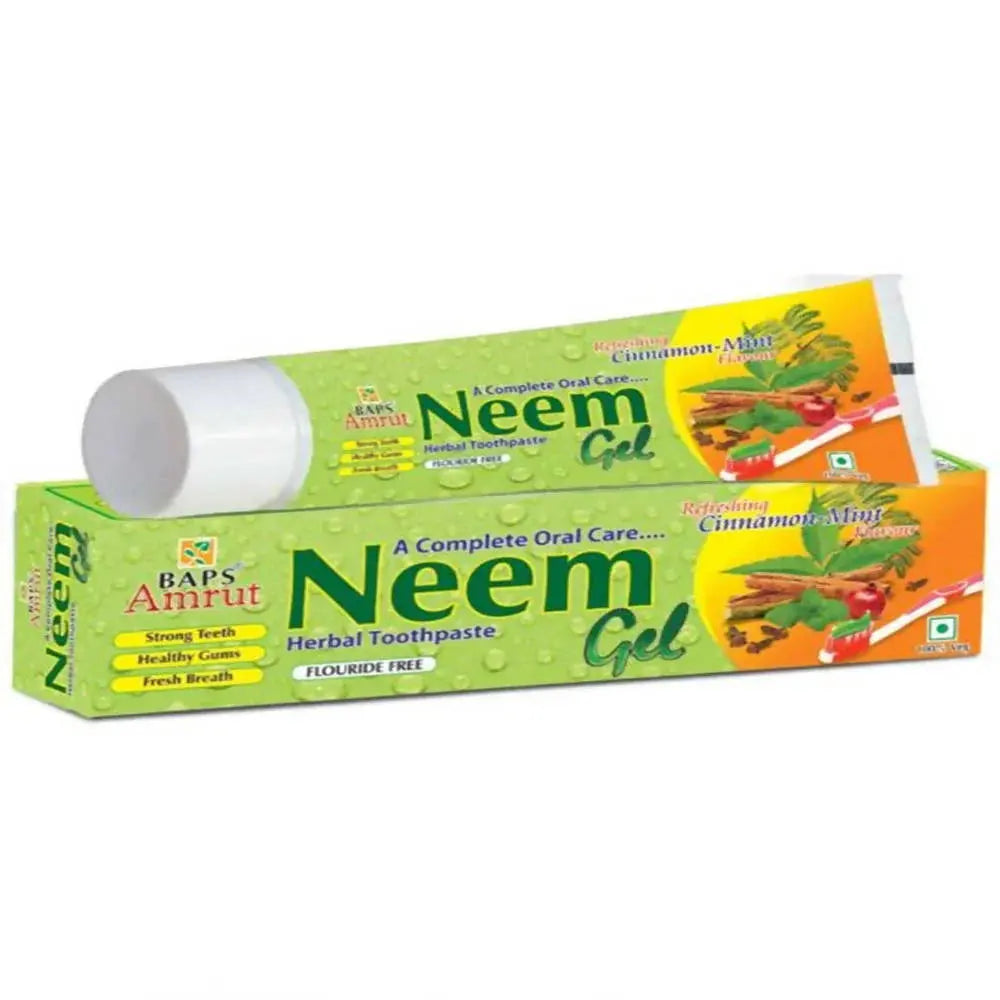 Baps Amrut Neem Gel Toothpaste Cinnamon Mint Flavour -150 gm - Mytrendzcart