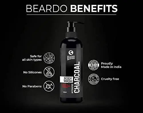 Beardo Activated Charcoal Body Wash -Pack of 1 - 200 ml - Mytrendzcart