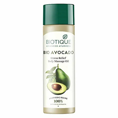 Biotique Advanced Ayurveda Bio Avocado Stress Relief Body Massage Oil -200 ml - Mytrendzcart