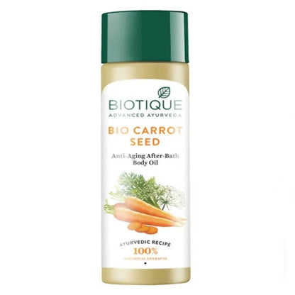 Biotique Advanced Ayurveda Bio Carrot Seed Anti-Aging After-Bath Body Oil -120 ml - Mytrendzcart