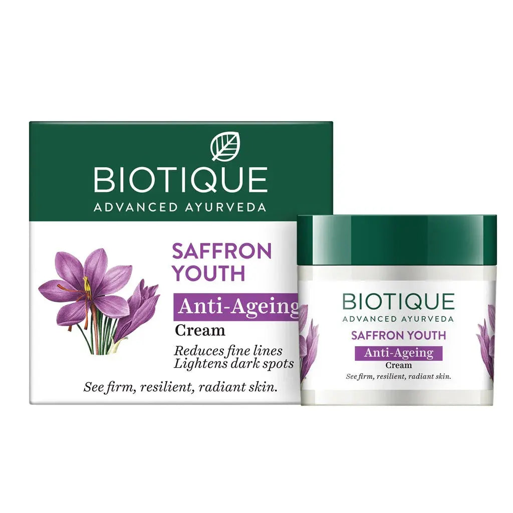 Biotique Advanced Ayurveda Bio Saffron Youth Anti-aging Cream -50 gm - Mytrendzcart