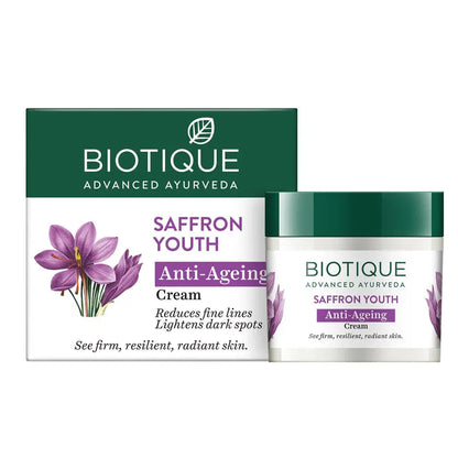 Biotique Advanced Ayurveda Bio Saffron Youth Anti-aging Cream -50 gm - Mytrendzcart