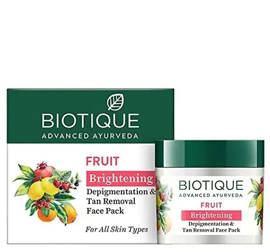 Biotique Advanced Ayurveda Fruit Brightening Depigmentation & Tan Removal Face Pack -50 gm - Mytrendzcart