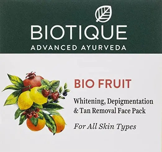 Biotique Advanced Ayurveda Fruit Brightening Depigmentation & Tan Removal Face Pack -50 gm - Mytrendzcart