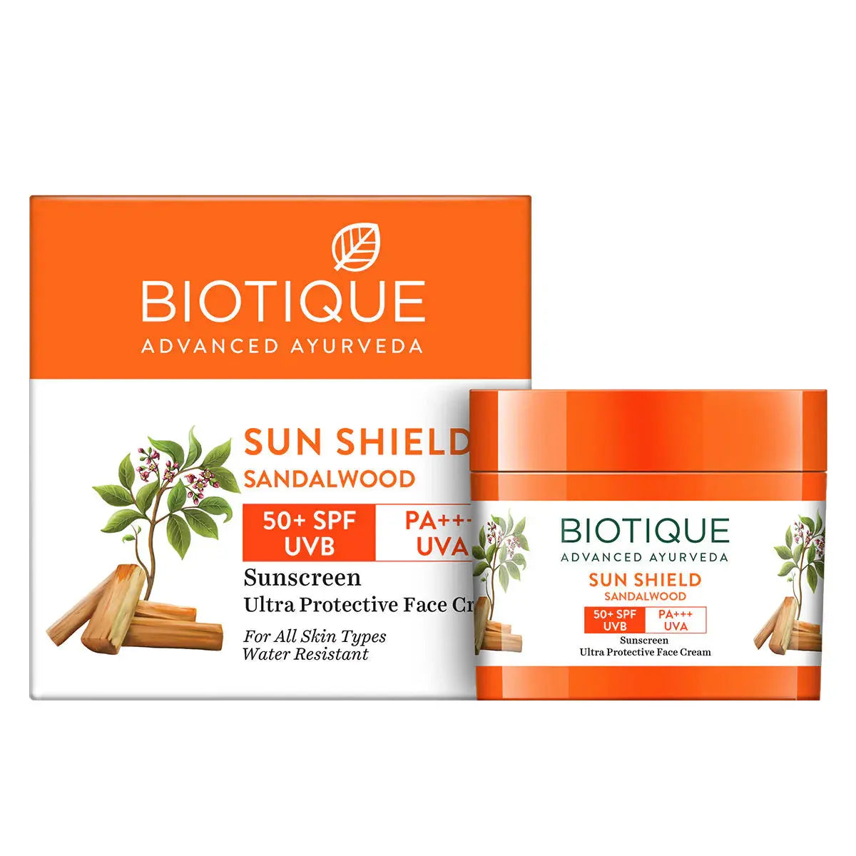 Biotique Advanced Ayurveda Sun Shield sandalwood 50+SPF UVB Sunscreen -50 ml - Mytrendzcart