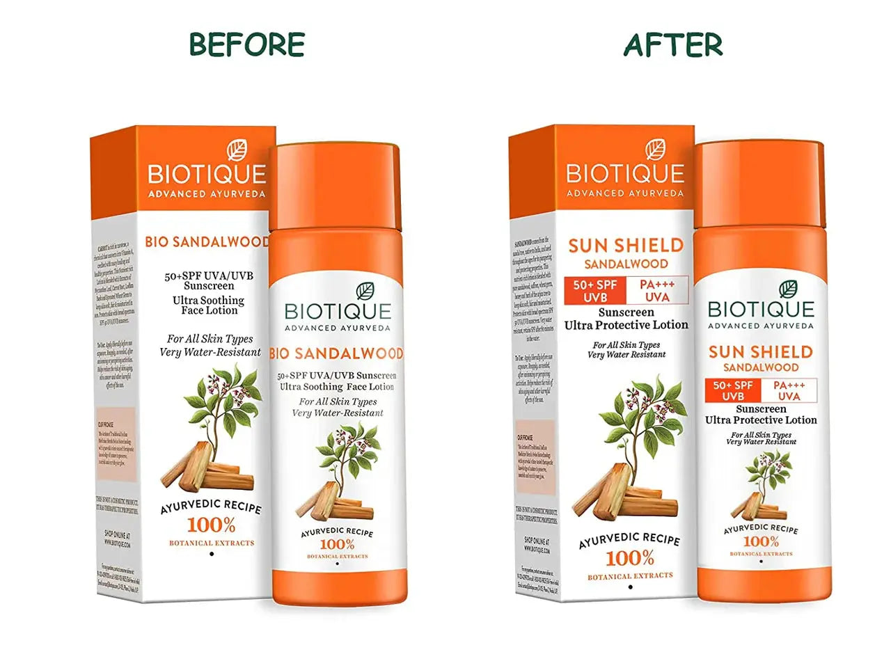 Biotique Advanced Ayurveda Sun Shield sandalwood 50+SPF UVB Sunscreen -50 ml - Mytrendzcart