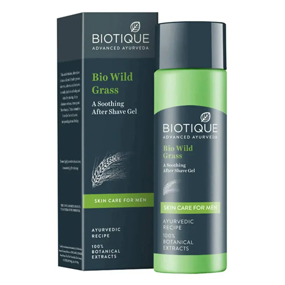 Biotique Bio Wild Grass A Soothing After Shave Gel For Men -120 ml - Mytrendzcart