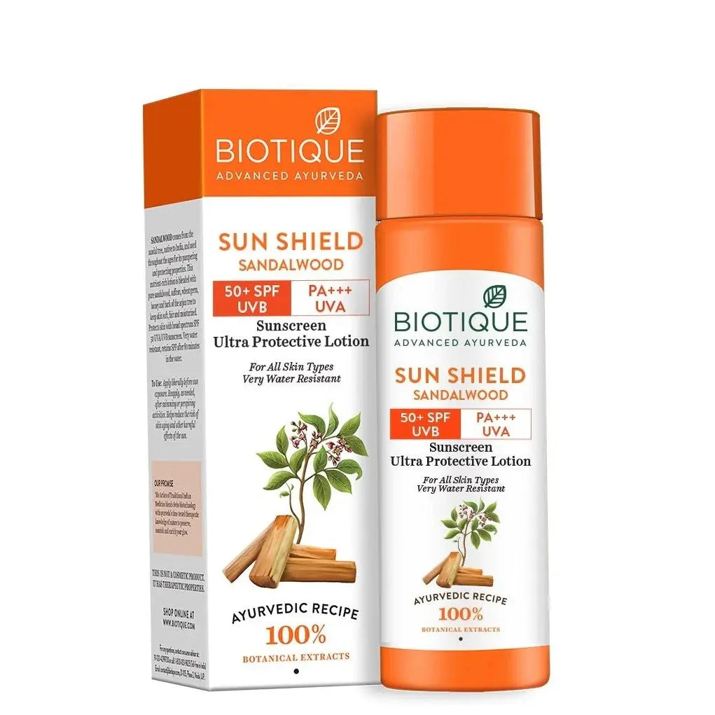 Biotique Sun Shield Sandalwood Ultra Protective Lotion 50+ SPF -120 - Mytrendzcart