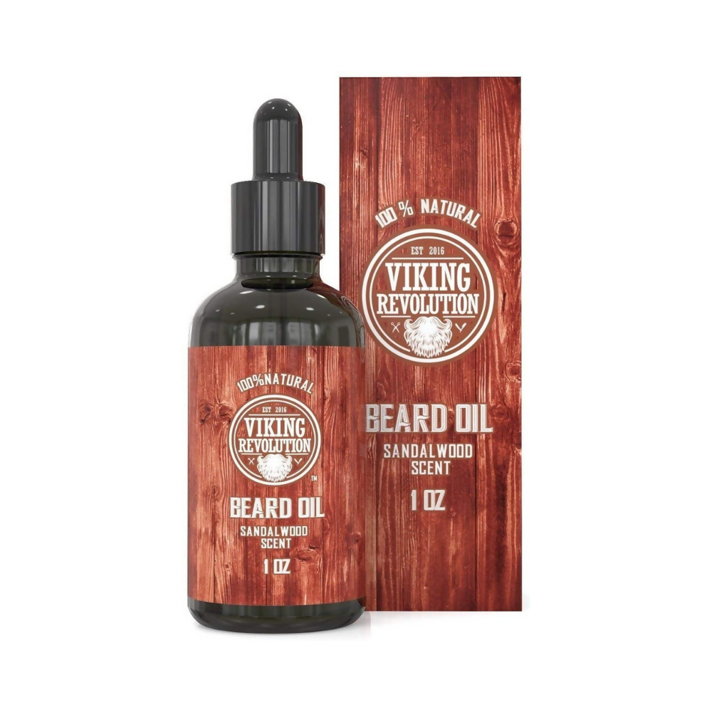 Viking Revolution Beard Oil Conditioner - All Natural Sandalwood Scent - Mytrendzcart