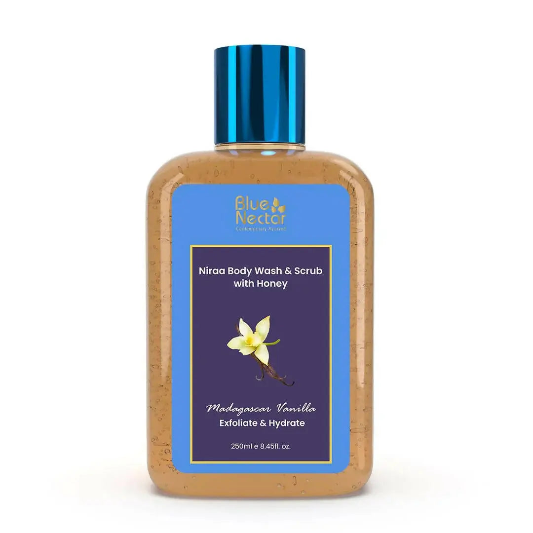 Blue Nectar Niraa Body Wash & Scrub with Honey - Madagascar Vanilla -250 ml - Mytrendzcart