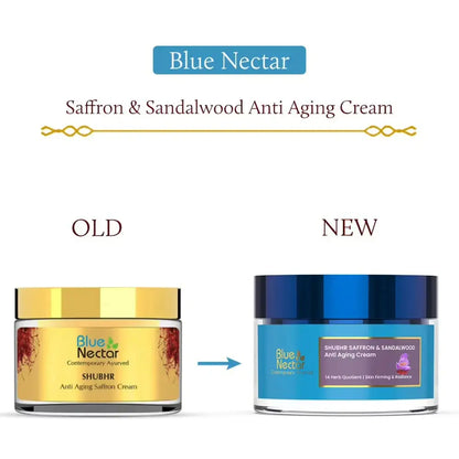 Blue Nectar Shubhr Anti Aging Saffron & Sandalwood Cream for Women -50 gm - Mytrendzcart