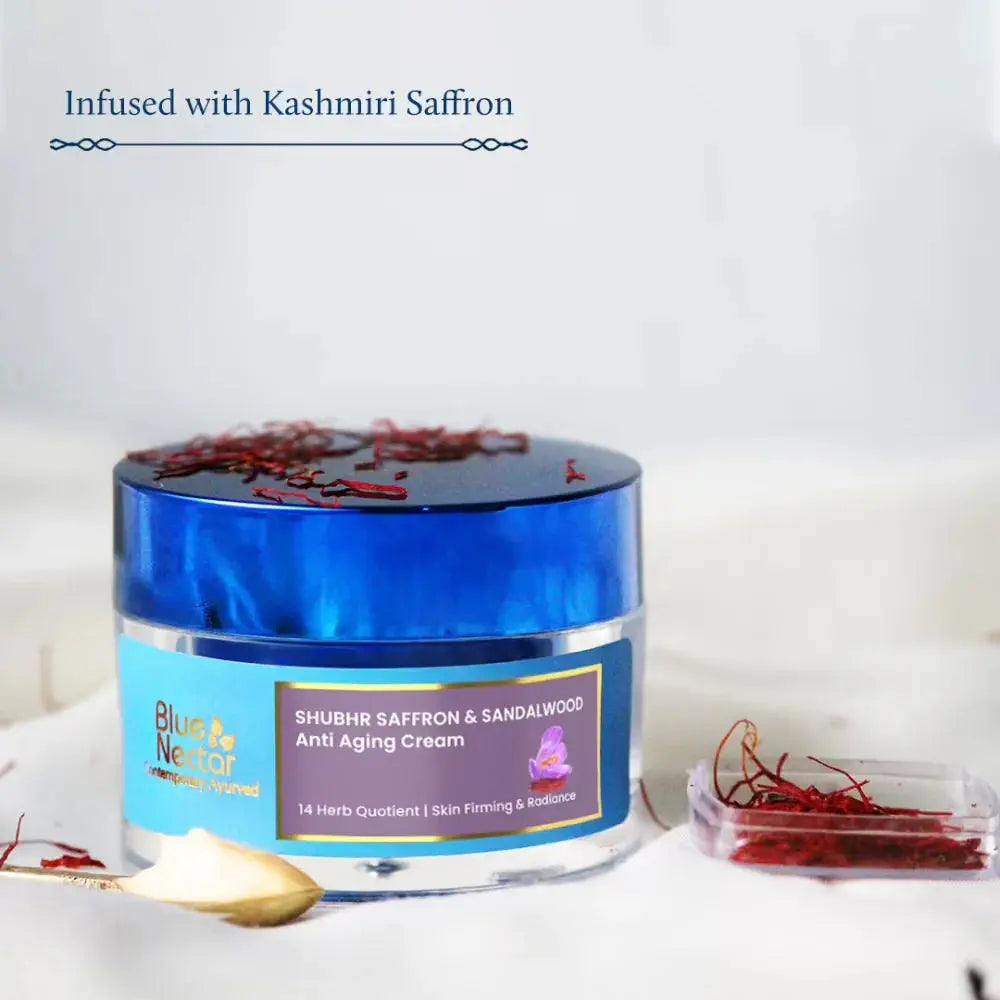 Blue Nectar Shubhr Anti Aging Saffron & Sandalwood Cream for Women -50 gm - Mytrendzcart