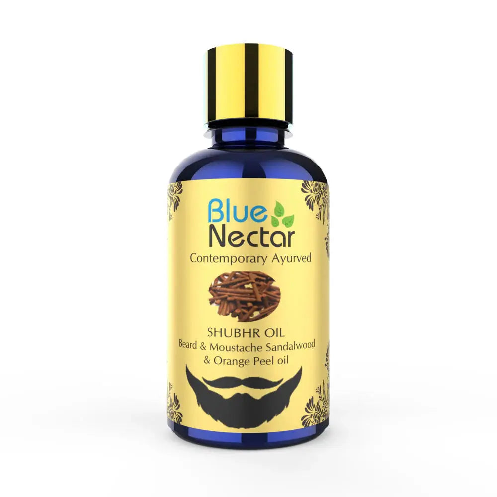 Blue Nectar Shubhr Beard & Moustache Oil with Sandalwood & Orange Peel -30 ml - Mytrendzcart