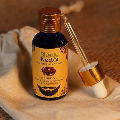 Blue Nectar Shubhr Beard & Moustache Oil with Sandalwood & Orange Peel -30 ml - Mytrendzcart