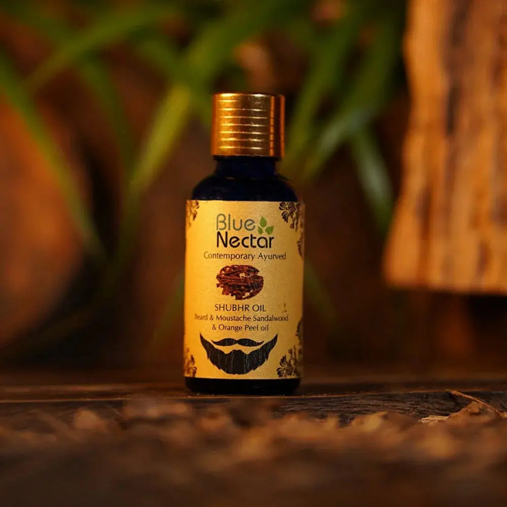 Blue Nectar Shubhr Beard & Moustache Oil with Sandalwood & Orange Peel -30 ml - Mytrendzcart