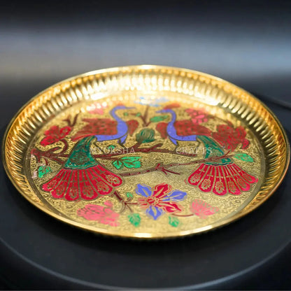 Brass Peacock Design Plate - Mytrendzcart