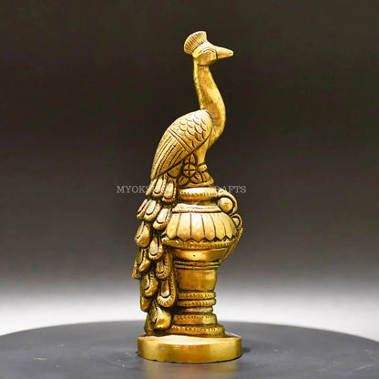 Brass Peacock Idol - Sacred Symbol of Beauty and Grace - Mytrendzcart