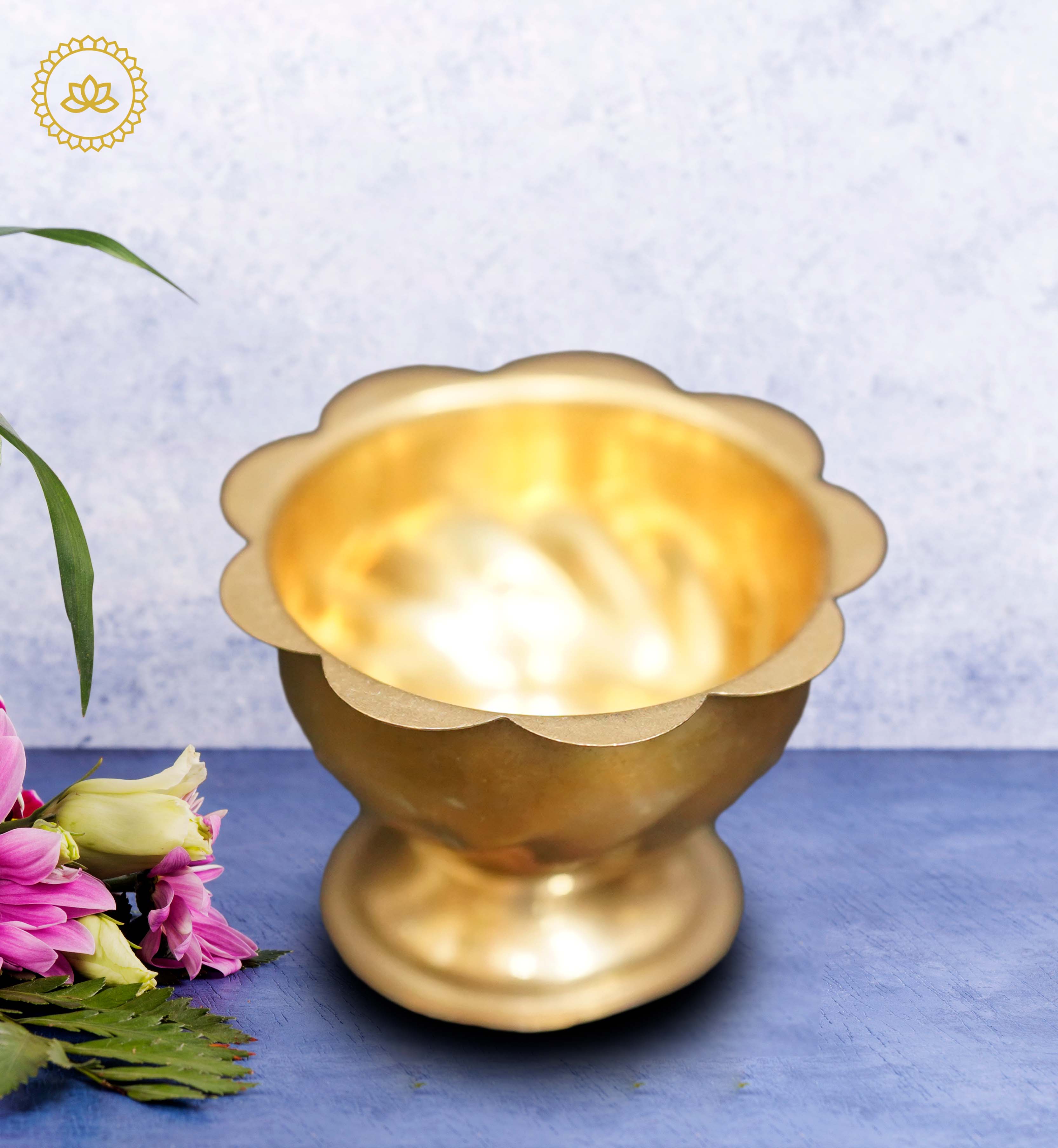 Brass Bowl for Kumkum, Haldi, and Chandan - Mytrendzcart