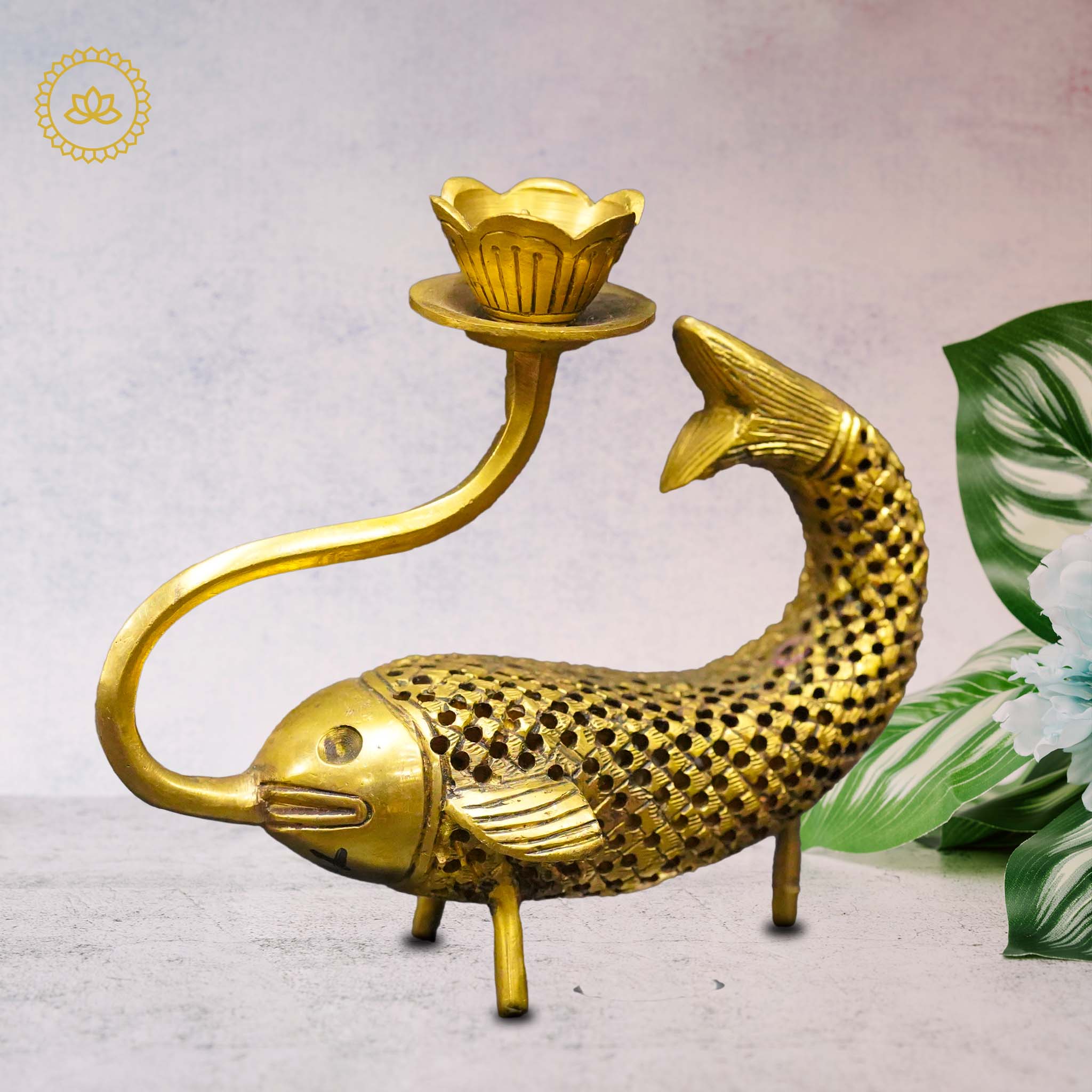 Brass Fish Candle Stand: Coastal Charm for Homes - Mytrendzcart