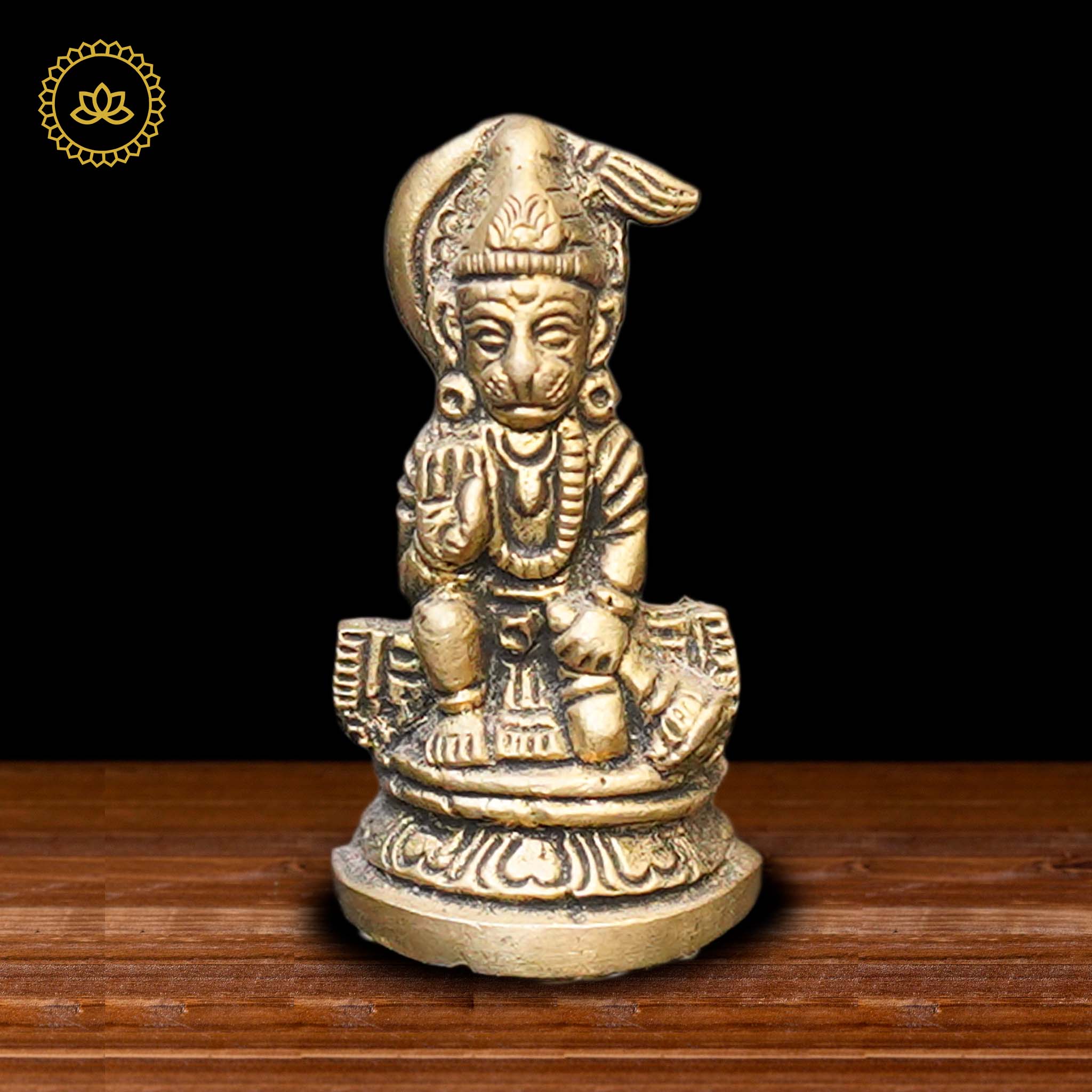 Brass Hanuman Sitting Idol - Mytrendzcart