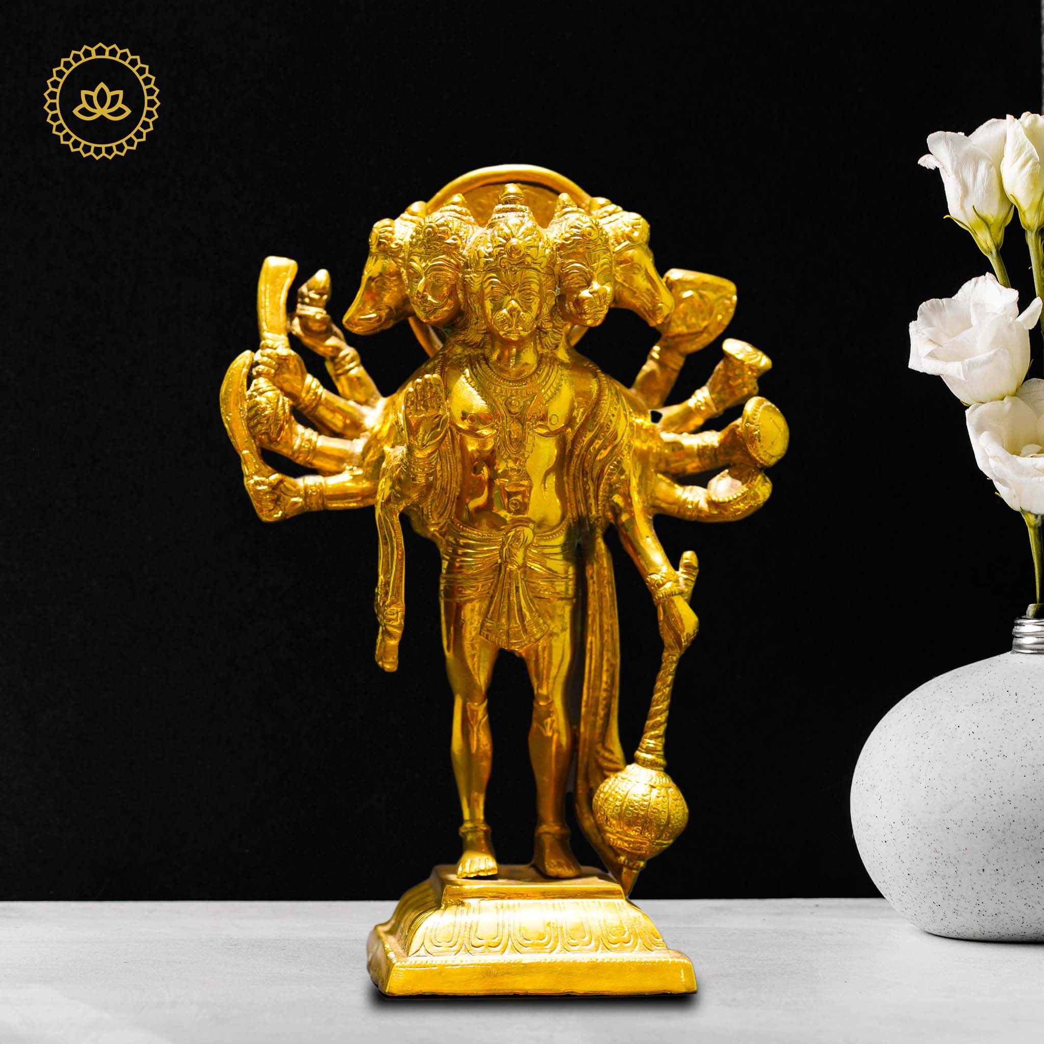 Brass Panchmukhi Hanuman - Powerful Symbol of Strength and Devotion - Mytrendzcart