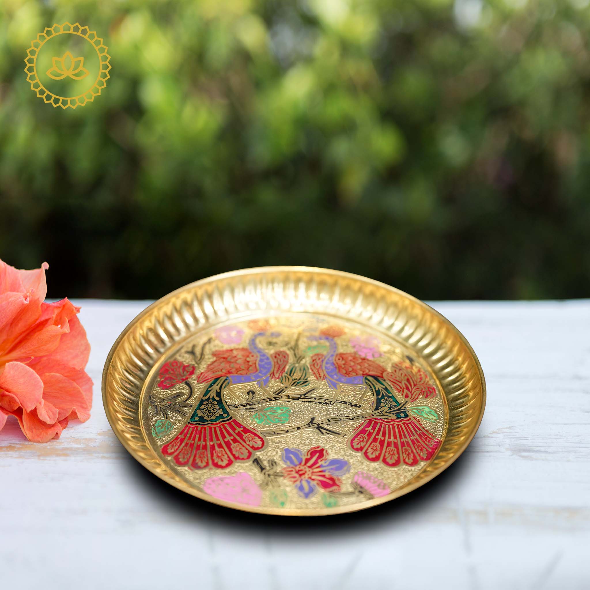 Brass Peacock Design Plate - Mytrendzcart