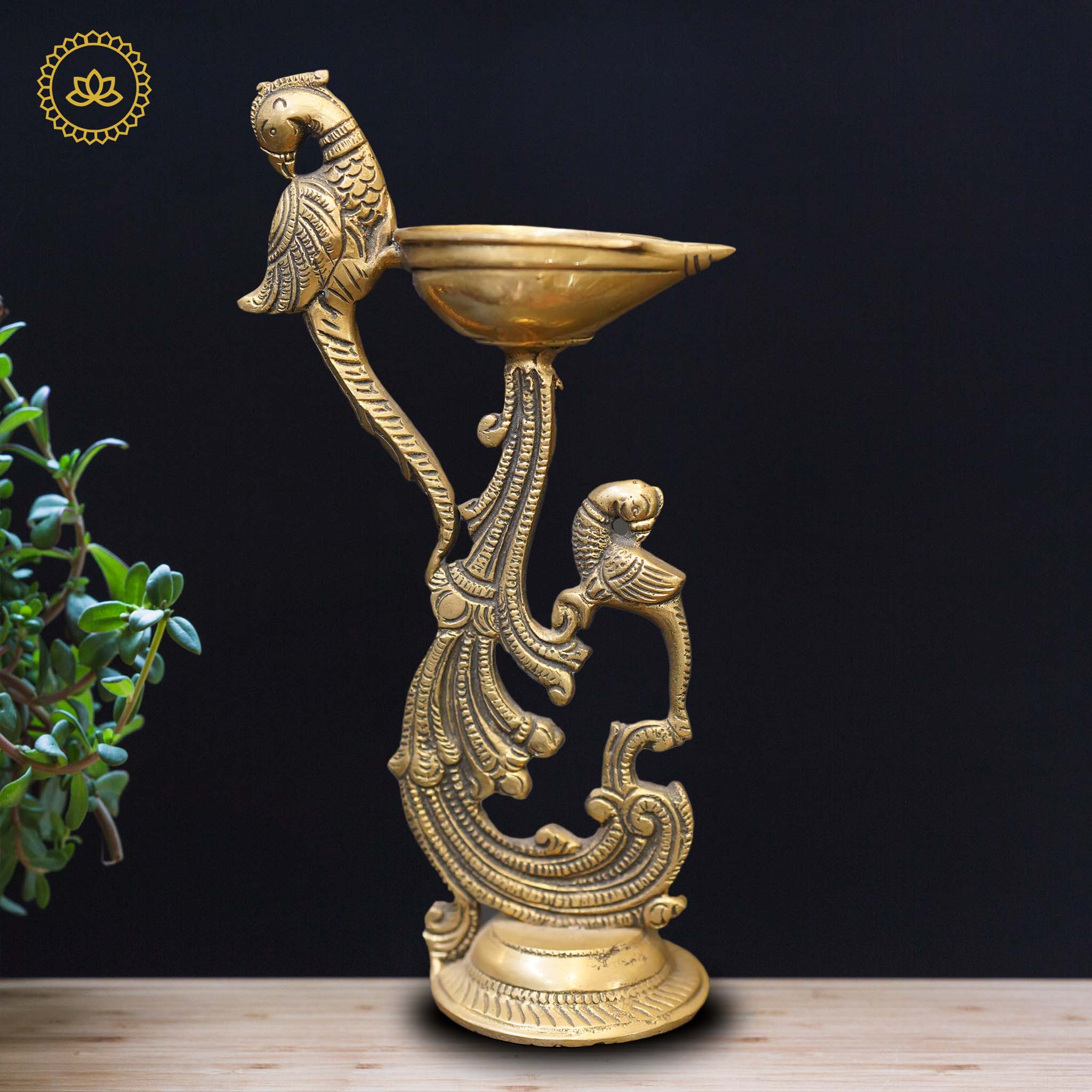 Brass Peacock Diya - Mytrendzcart