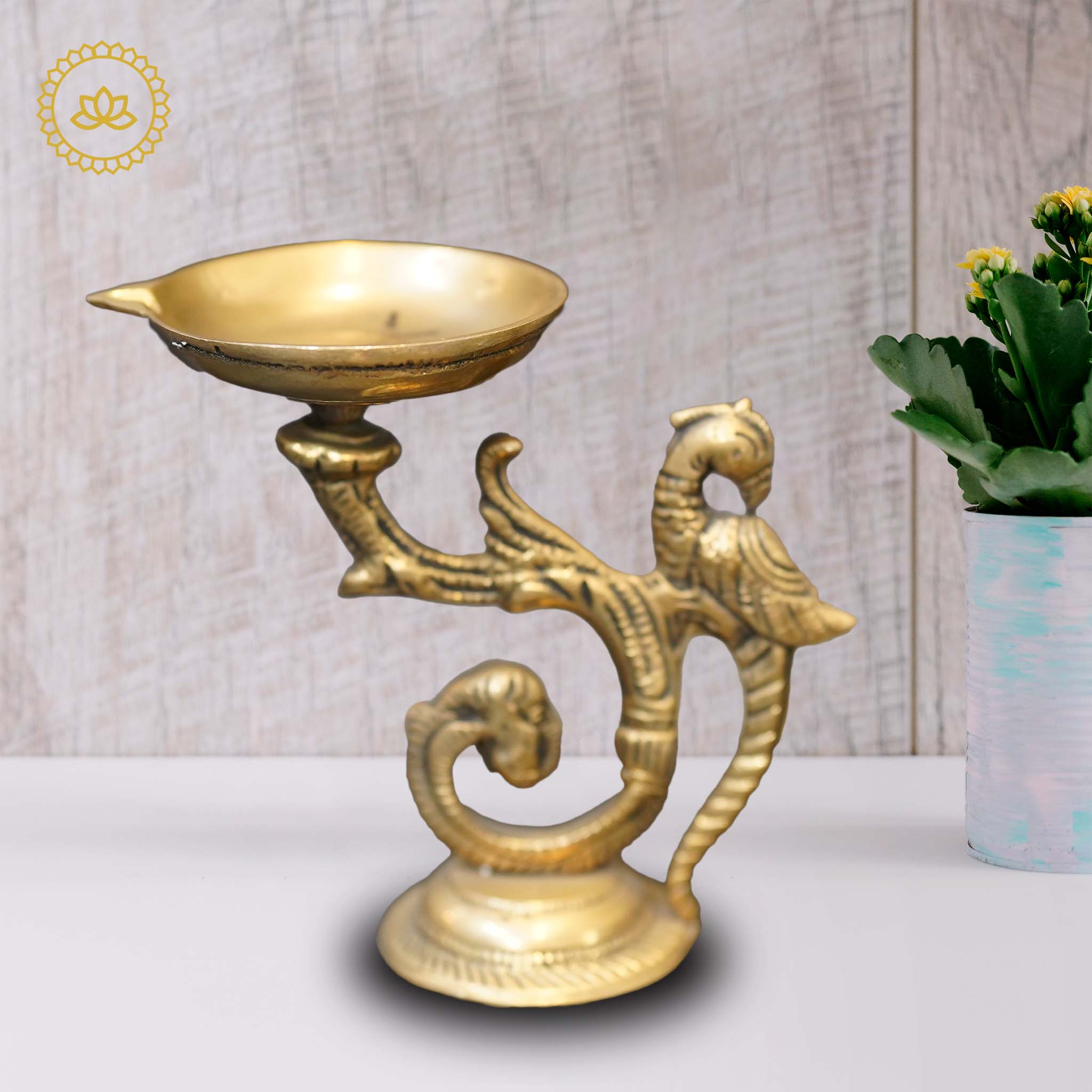 Brass Peacock Diya - Mytrendzcart