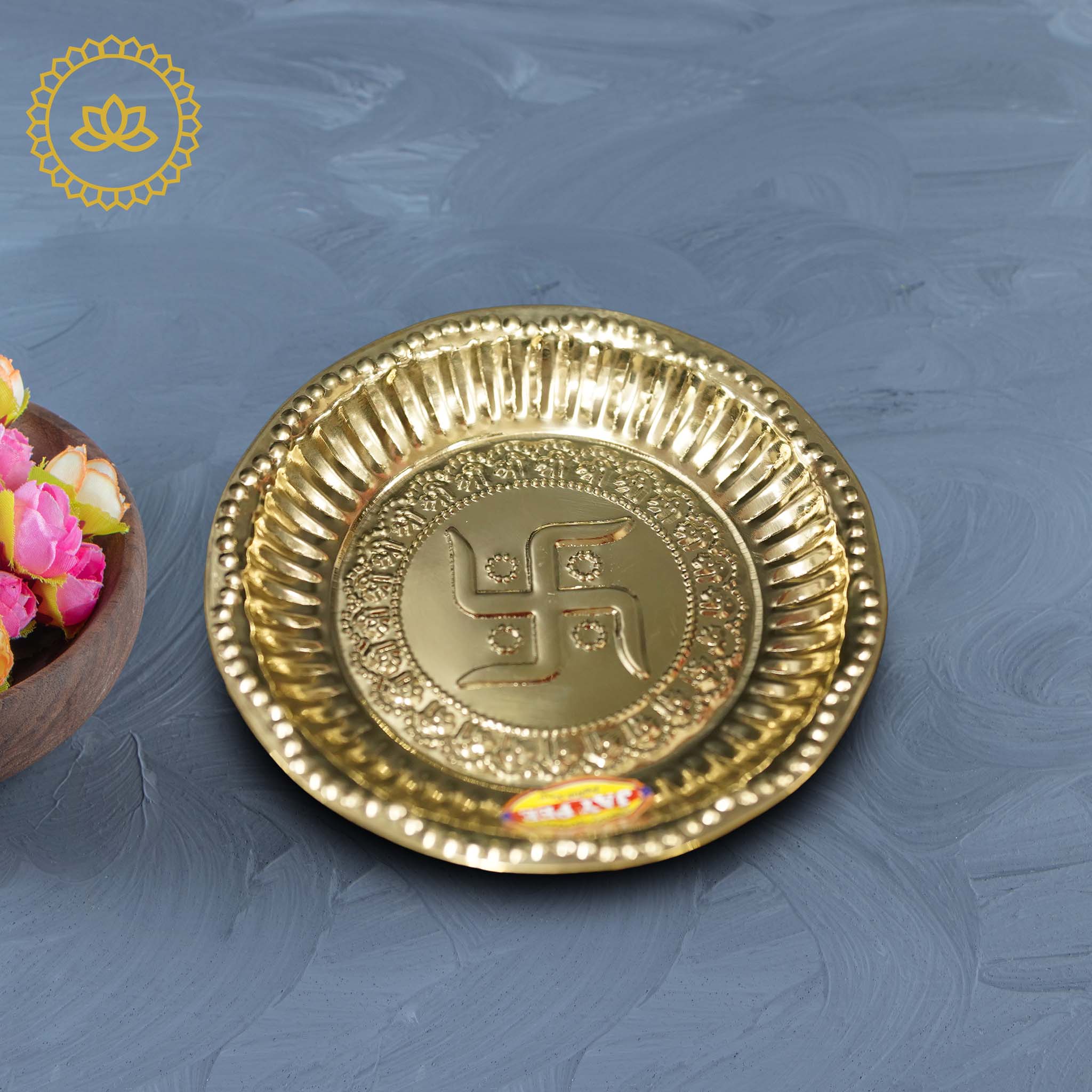 Brass Swastik Plate Aarthi: Embrace Divine Blessings and Harmony - Mytrendzcart