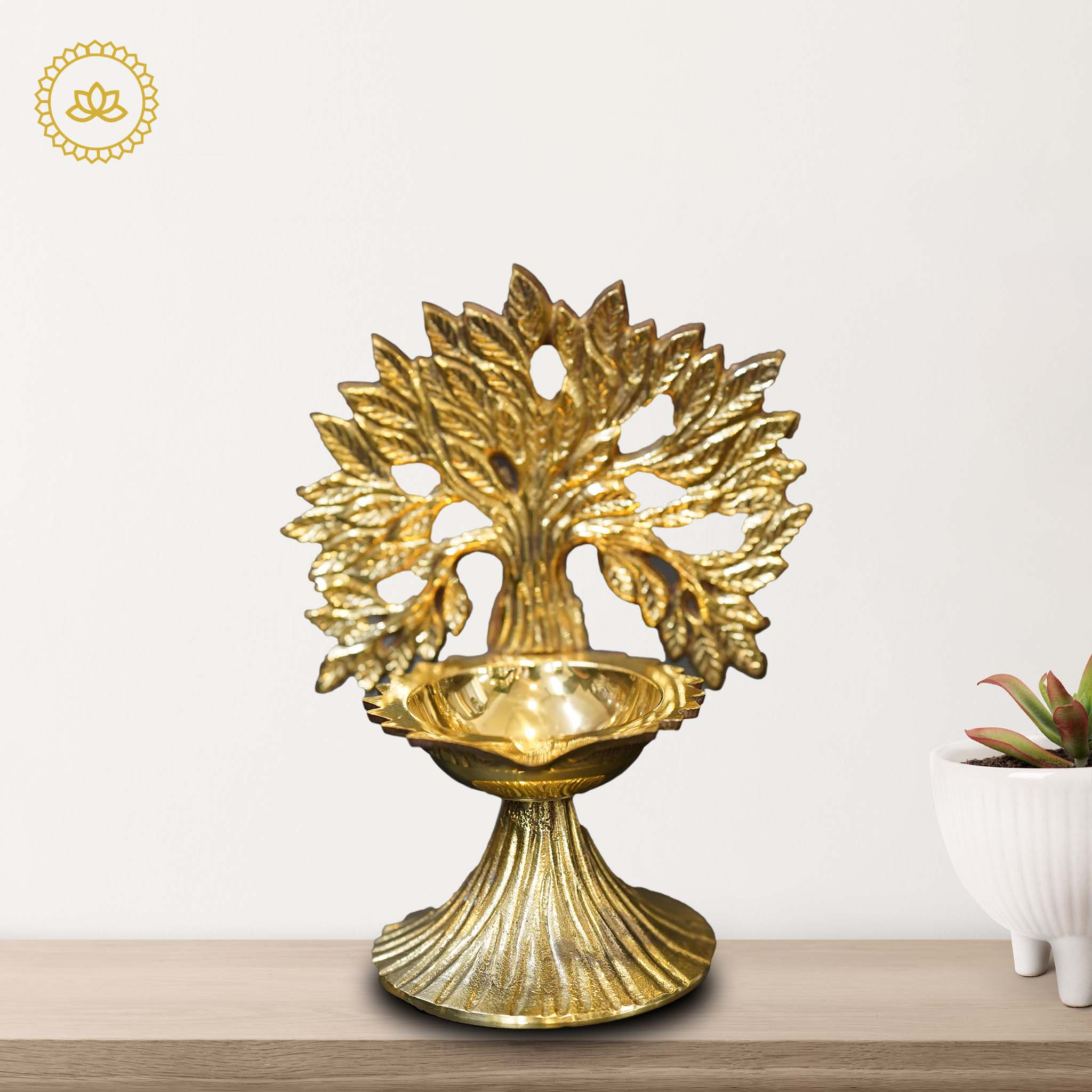 Brass Tree Design Diya - Mytrendzcart