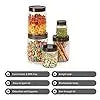CELLO Checkers Pet Plastic Airtight Canister Set | Food grade and BPA free canisters | Air tight seal & Stackable Transparent | 300ml x 6, 650ml x 6, 1200 x 6, Set of 18 - Mytrendzcart