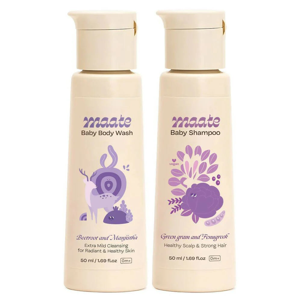 Maate Baby Daily Cleansing Combo - Baby Body Wash & Baby Shampoo -Combo Mytrendzcart