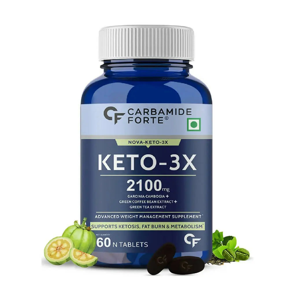 Carbamide Forte Keto-3X Fat Burner Tablets with Garcinia - Mytrendzcart