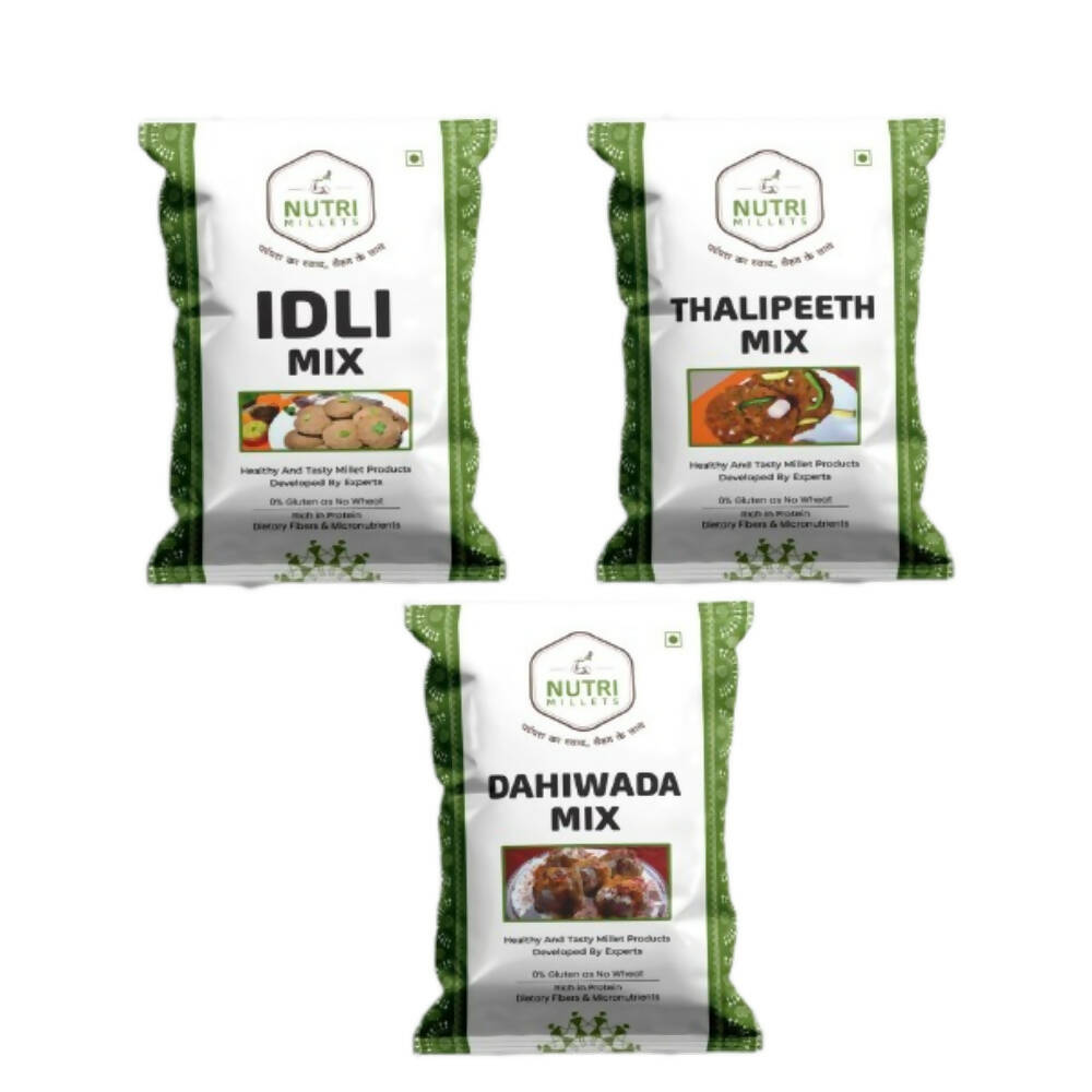 NutriMillets Assorted Flours Combo - Idli+Dahiwada+Thalipeeth - Mytrendzcart