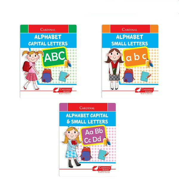 Cardinal Alphabet Letter Writing Book (Set of 3)|Alphabet Capital & Small Letter writing & Practice Book| Kindergarten Book for Kids Ages 3-6 Years - Mytrendzcart