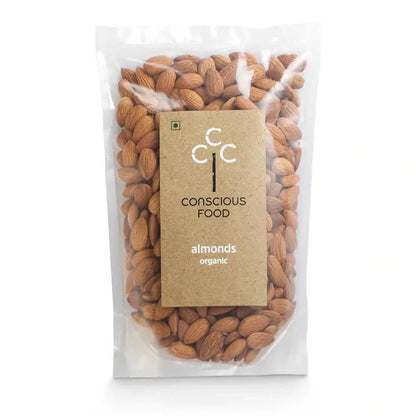 Conscious Food Organic Almonds (Badaam) -250 gm - Mytrendzcart