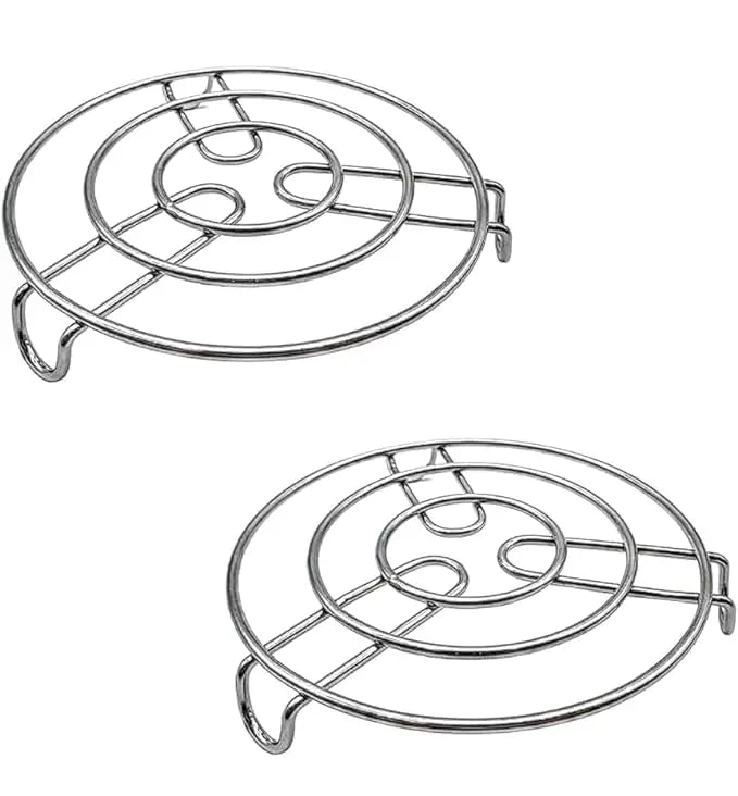 Stainless Steel Pressure Cooker Stand | Hot Pot Mat Stand for Kitchen Heat Resistance Utensil Vessel Holder/Pressure Cooker Stand/Cooling Steaming Rack Stand | Trivet for Kitchen Pack of 2 - Mytrendzcart