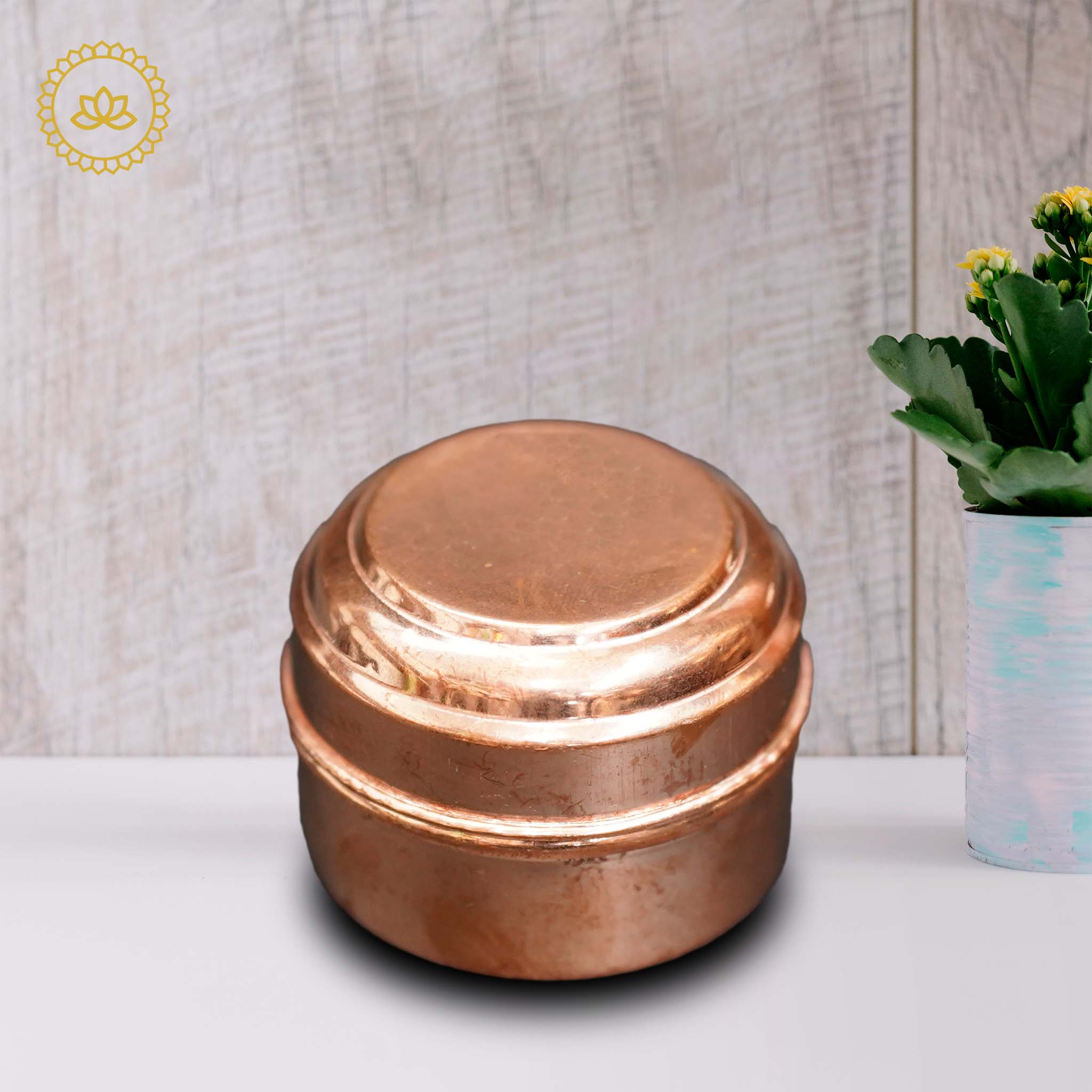 Copper Kumkum Box - Mytrendzcart